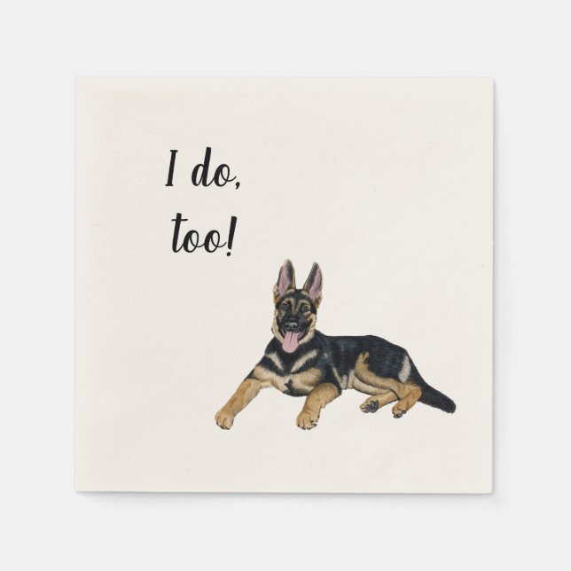 German Shepherd Custom Cocktail Napkin  (Front)