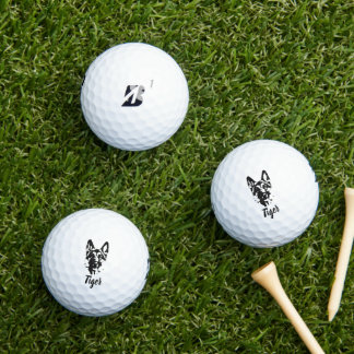 German Shepherd Custom Name Signature Wood Golf Balls