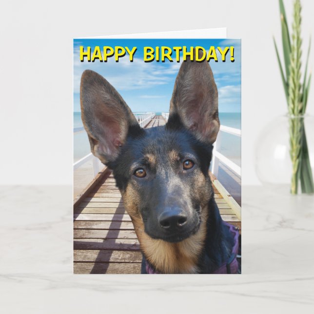 German Shepherd customisable greetings card (Front)