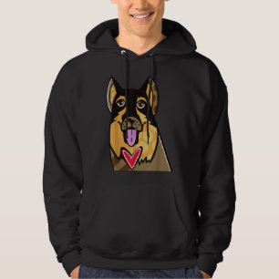German Shepherd Cute Cartoon Dog Pop-Art Souvenir  Hoodie