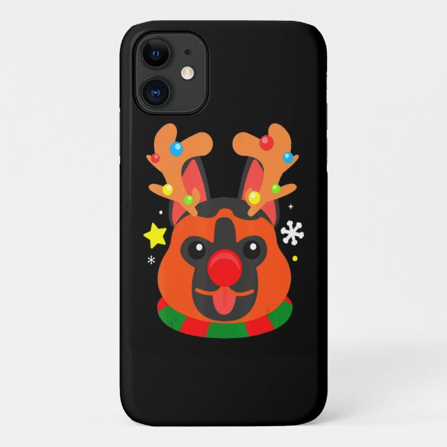 German Shepherd Cute Christmas Case-Mate iPhone Case (Back)