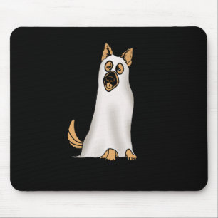 German Shepherd Cute Dog Wearing Ghost Funny Hallo Mouse Mat