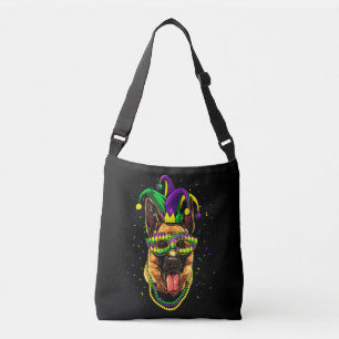 German Shepherd Cute Mardi Gras Carnival Crossbody Bag