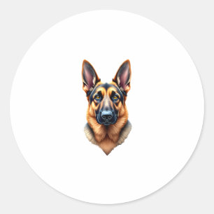 German Shepherd Cute Puppy Dog (1) Classic Round Sticker