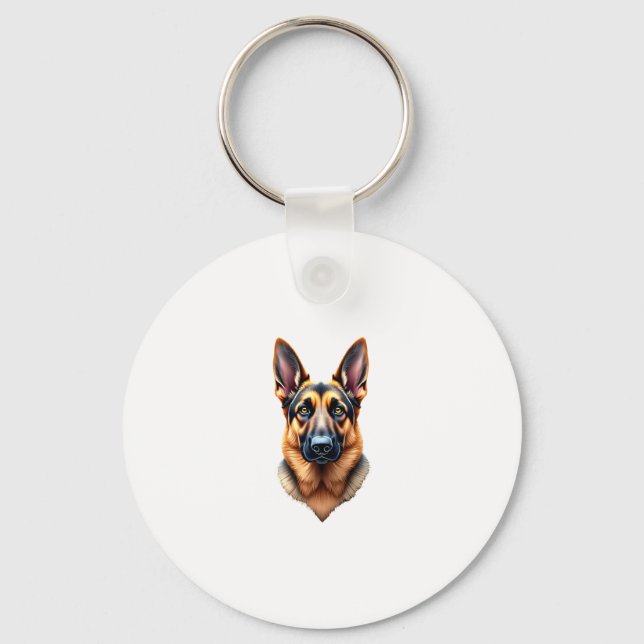 German Shepherd Cute Puppy Dog (1) Key Ring (Front)
