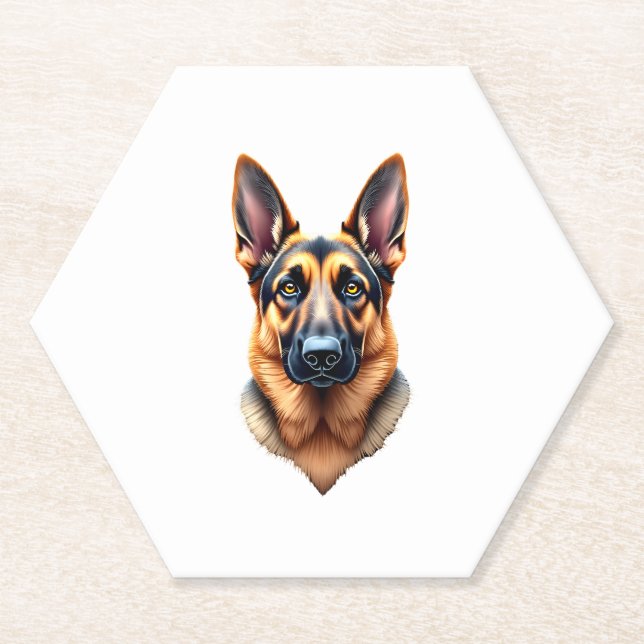 German Shepherd Cute Puppy Dog (1) Paper Coaster (Front)