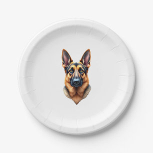 German Shepherd Cute Puppy Dog (1) Paper Plate