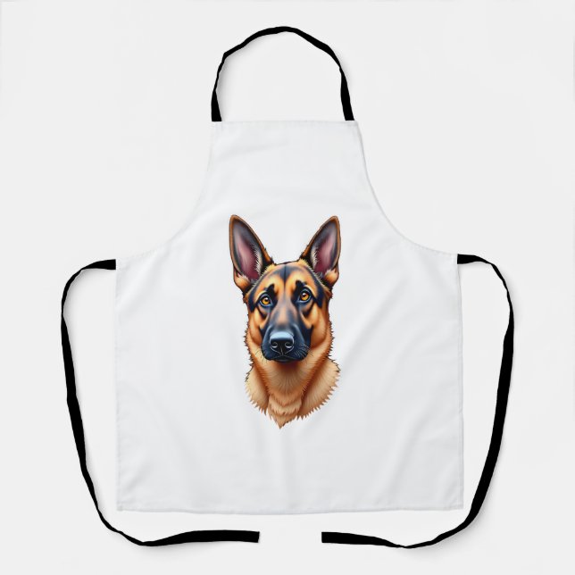 German Shepherd Cute Puppy Dog (3) Apron (Front)
