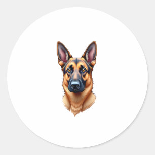 German Shepherd Cute Puppy Dog (3) Classic Round Sticker
