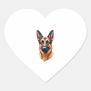 German Shepherd Cute Puppy Dog (3) Heart Sticker
