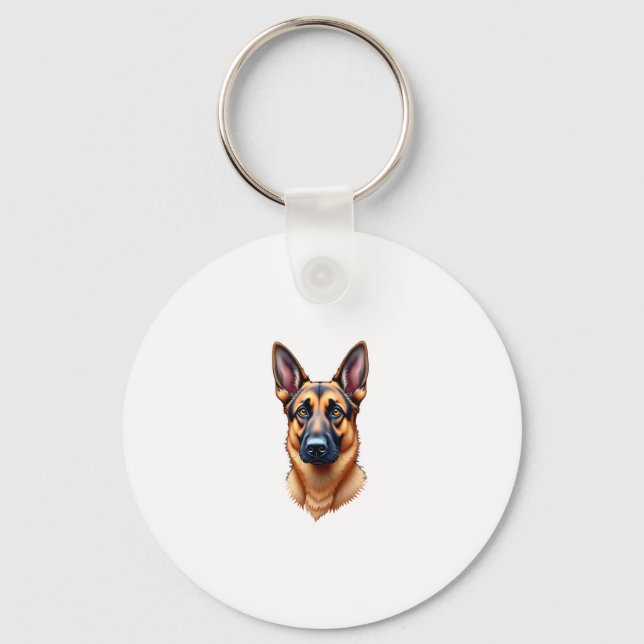 German Shepherd Cute Puppy Dog (3) Key Ring (Front)