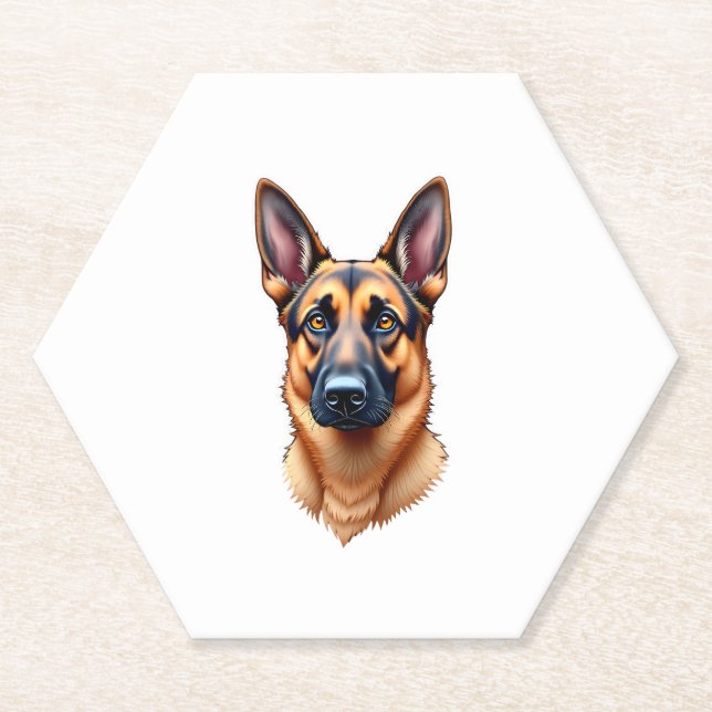 German Shepherd Cute Puppy Dog (3) Paper Coaster (Front)