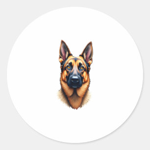 German Shepherd Cute Puppy Dog (4) Classic Round Sticker