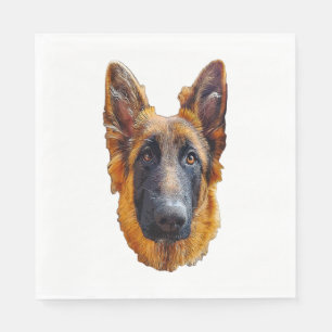 German Shepherd Cute Puppy Dog LSC  Napkin