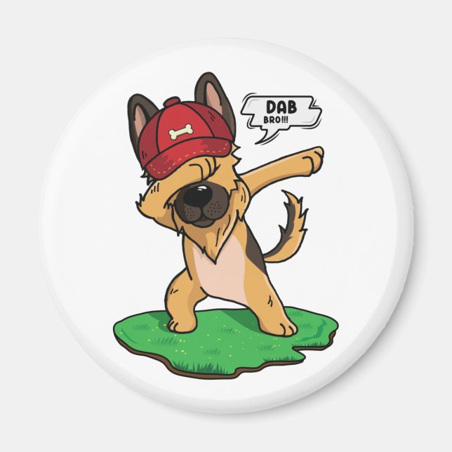 German Shepherd Dabbing Magnet (Front)