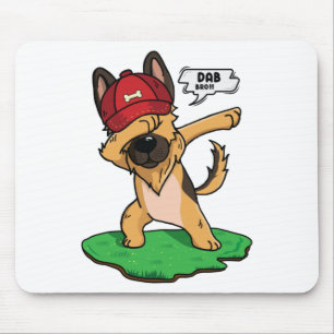 German Shepherd Dabbing Mouse Mat