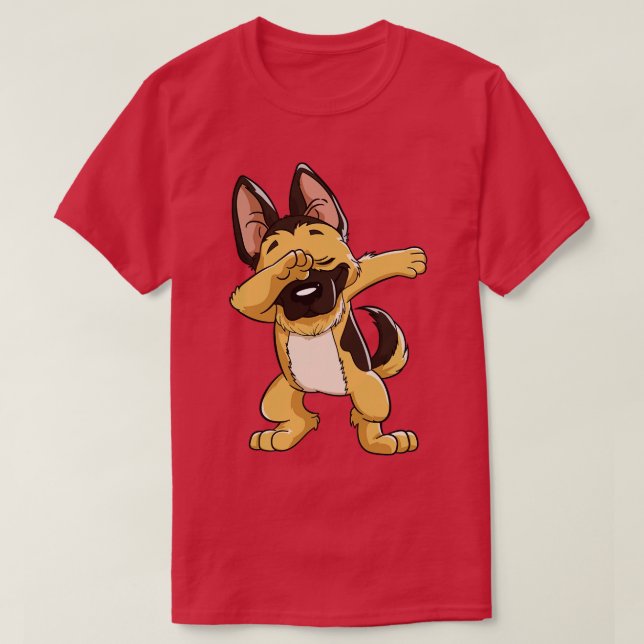 German Shepherd Dabbing Puppy Funny Dab Dance Gift T-Shirt (Design Front)