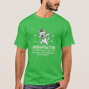 German-Shepherd Dabbing Shenanigator Irish Funny P T-Shirt