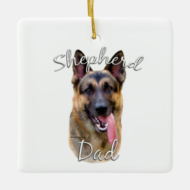 German Shepherd Dad 2 Ceramic Ornament (Front)