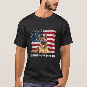 German Shepherd Dad American Flag The 4th Of July T-Shirt