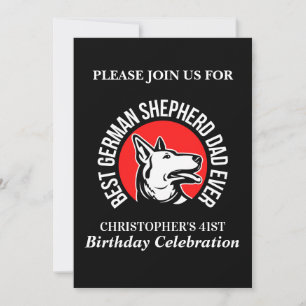 German Shepherd Dad Birthday Party  Invitation