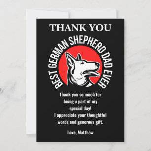 German Shepherd Dad Birthday Party Thank You Card