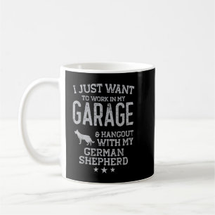 German Shepherd Dad Car Garage Hangout Men Coffee Mug