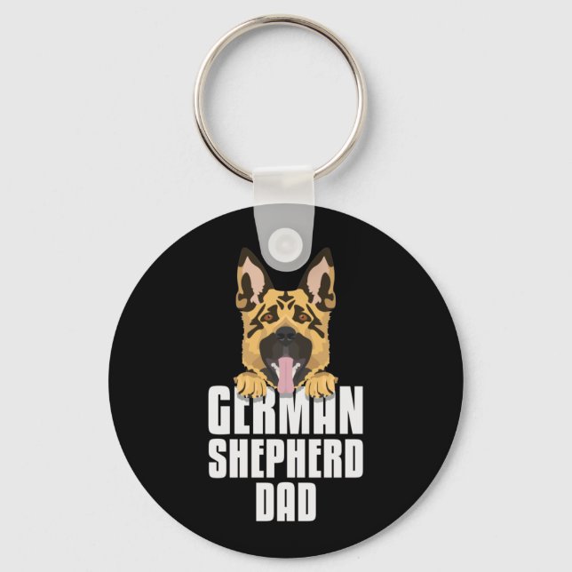 German Shepherd Dad, Dog Dad Key Ring (Front)