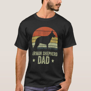 German Shepherd Dad For Men Retro Shepherd Dog Da T-Shirt