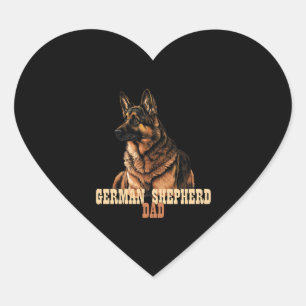 German Shepherd Dad, GSD Owner Dad Heart Sticker