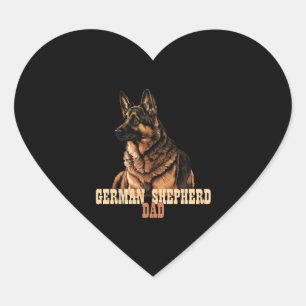 German Shepherd Dad, GSD Owner Dad Heart Sticker