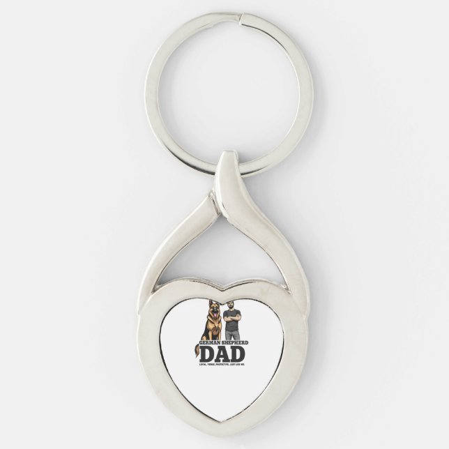 German Shepherd Dad � Loyal. Fierce. Protective. Key Ring (Front)