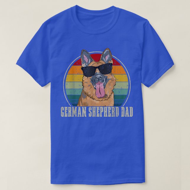 German Shepherd Dad Retro Sunglasses 4th Of July F T-Shirt (Design Front)
