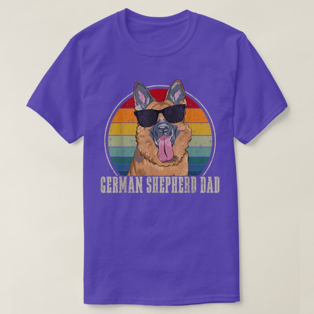 German Shepherd Dad Retro Sunglasses 4th Of July F T-Shirt (Design Front)
