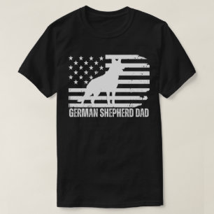 German Shepherd Dad USA Flag, Patriotic Dog Father T-Shirt