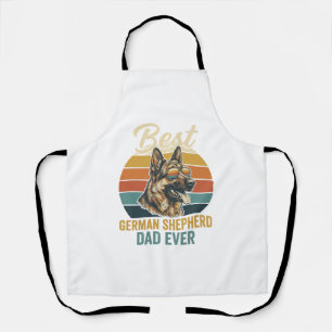 German Shepherd Dad Vintage Sunset Shirt Design Apron