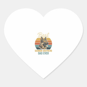 German Shepherd Dad Vintage Sunset Shirt Design Heart Sticker