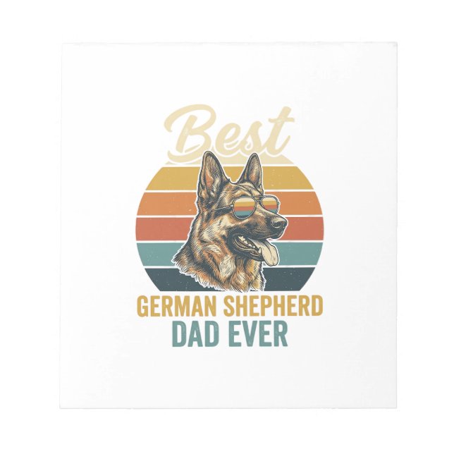 German Shepherd Dad Vintage Sunset Shirt Design Notepad (Front)