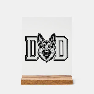 German Shepherd Dad Vintage Vector Shirt Design_1 Acrylic Sign
