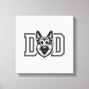 German Shepherd Dad Vintage Vector Shirt Design_1 Canvas Print