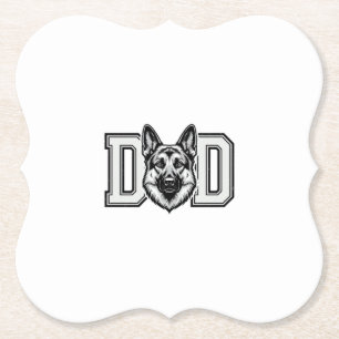 German Shepherd Dad Vintage Vector Shirt Design_1 Paper Coaster
