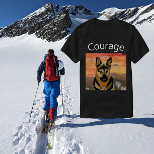 German Shepherd Daisy Field Courage T-Shirt