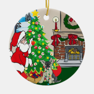 German Shepherd Deck The Halls Ceramic Tree Decoration