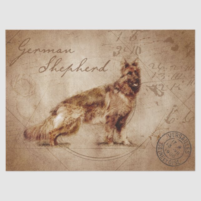 German shepherd decoupage tissue paper (Front)