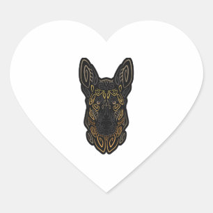 German Shepherd Design German Shepherd Gifts Dog O Heart Sticker