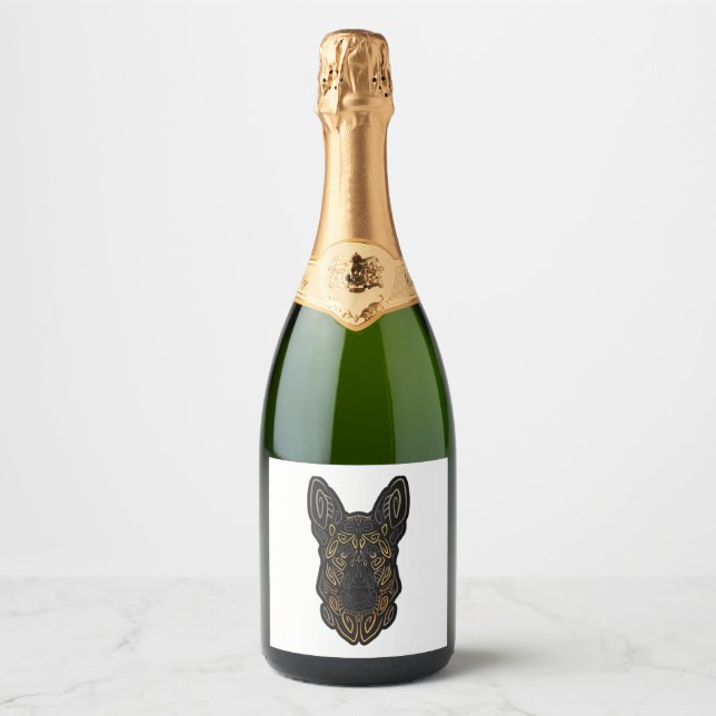 German Shepherd Design German Shepherd Gifts Dog O Sparkling Wine Label (Front)