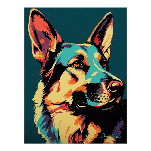 German Shepherd Dog 002 - Bruno Pokopen Poster (Front)