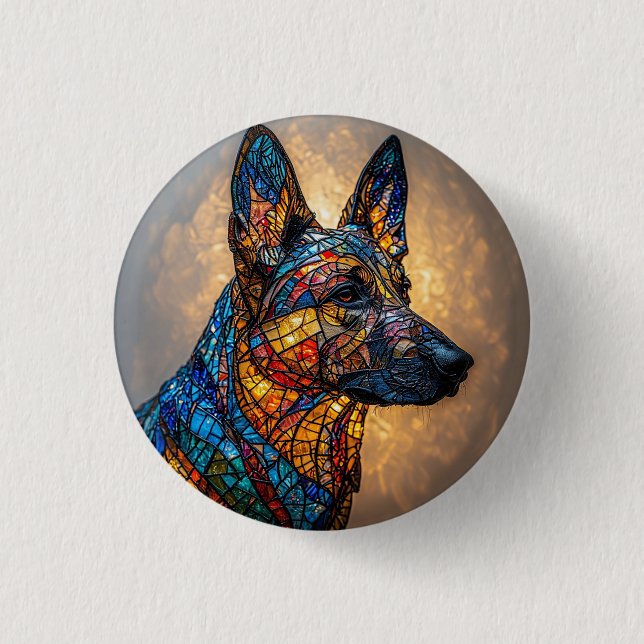 German Shepherd Dog 3 Cm Round Badge (Front)