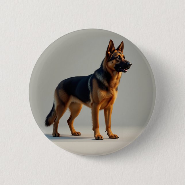 German Shepherd Dog 6 Cm Round Badge (Front)