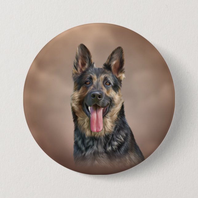 German Shepherd dog 7.5 Cm Round Badge (Front)